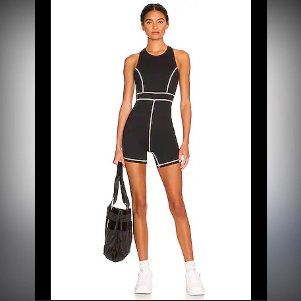WeWoreWhat Corset High Neck Romper in Black | REVOLVE Size Small